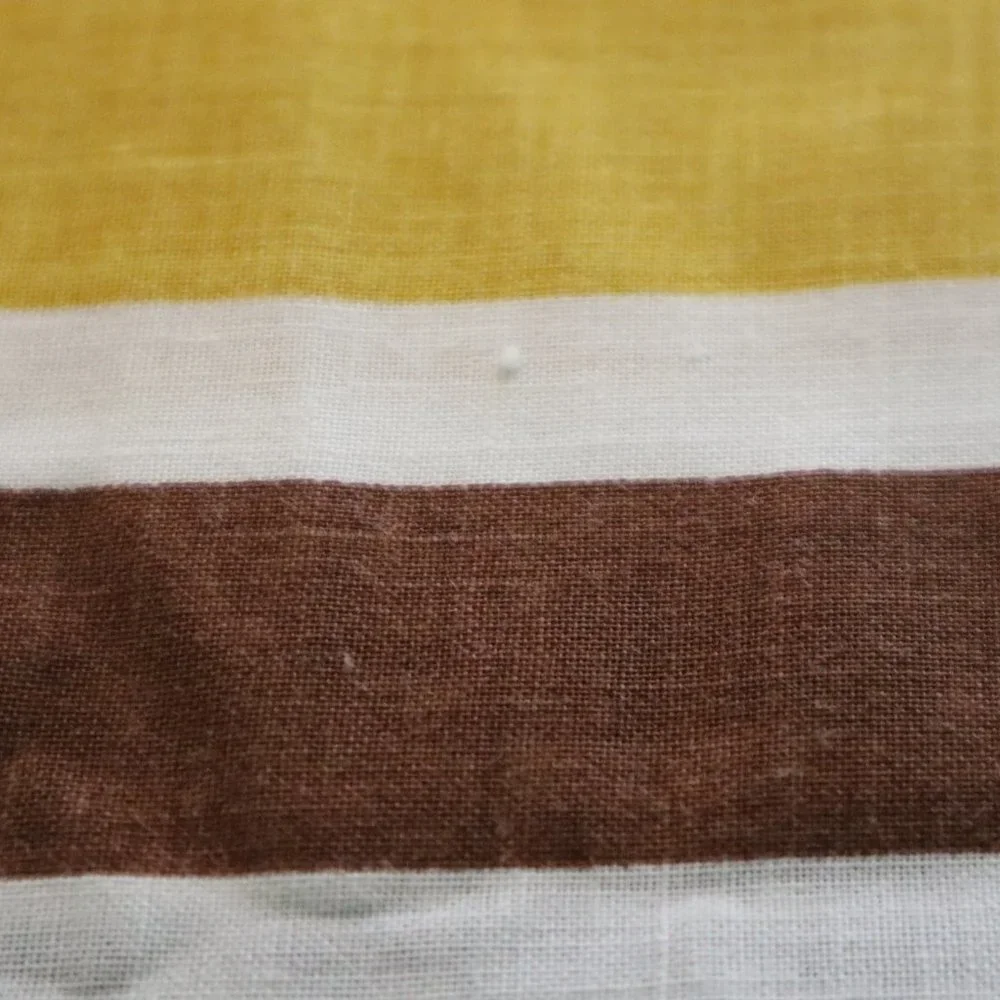 VTG Springmaid Marvelaire Mustard Brown Stripe Pillowcase Set of 2 Mid Century